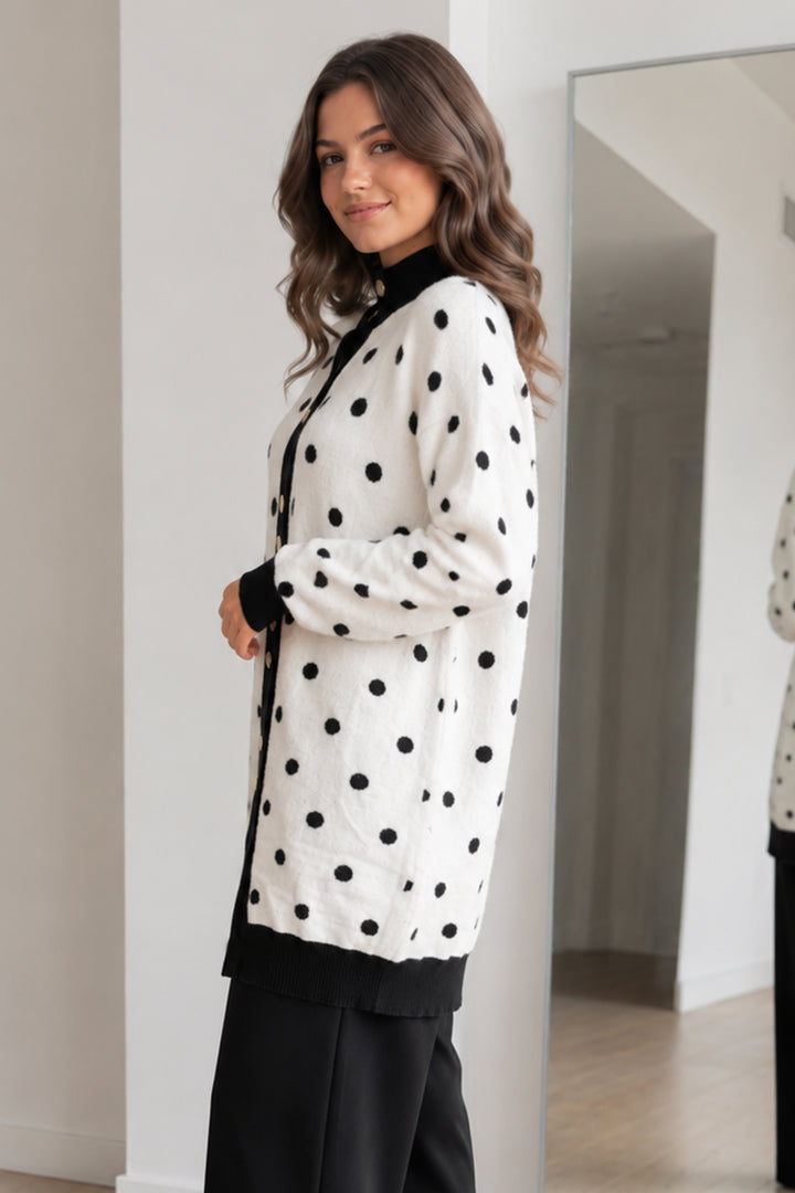 BNG Women Puantiyeli Sakal Hırka N3321 Siyah - Bad Oeynhausen
