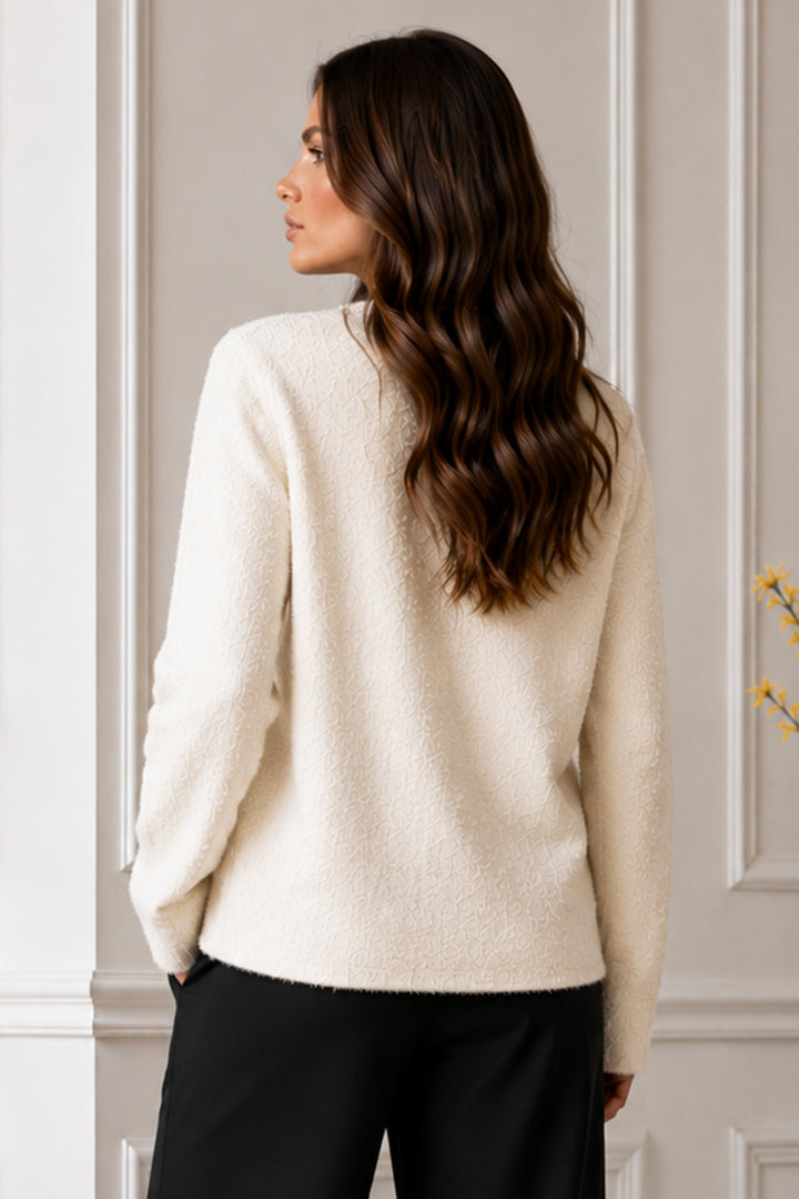 BNG Women Düğmeli Sakal Hırka N3327 Ekru - Euless