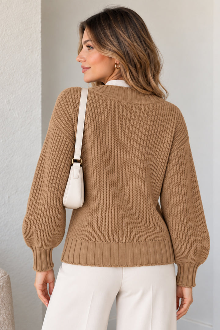 BNG Women Düğmeli Triko Hırka N512 Camel - Deinze