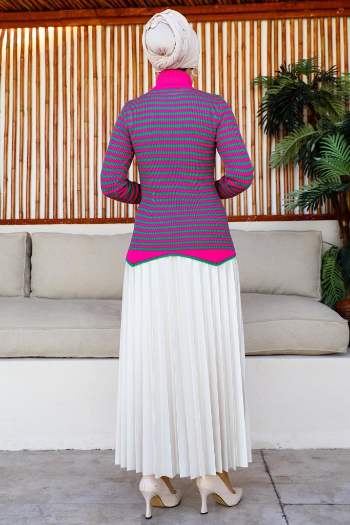 BNG Women Striped Knit Bodysuit Fuchsia - Clermont