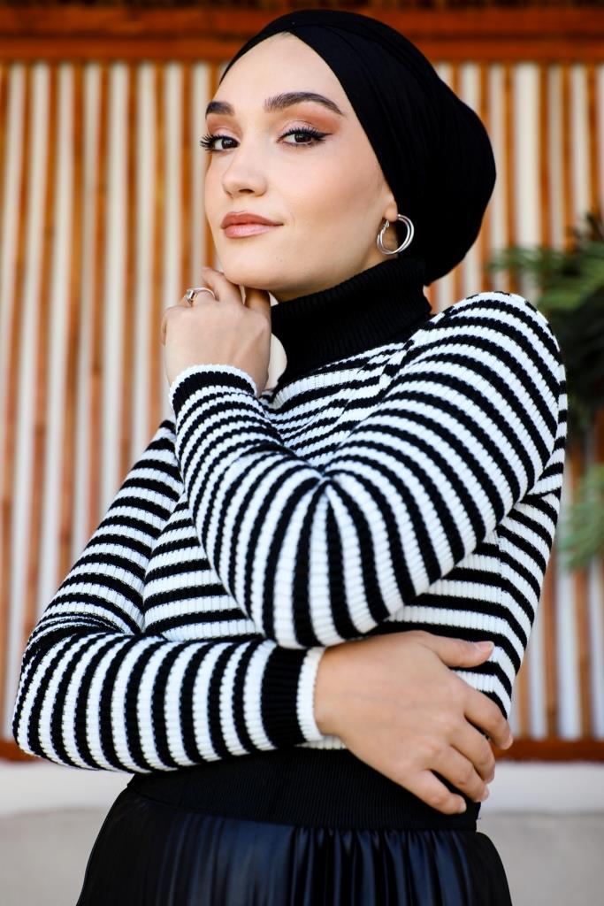 BNG بدلة نسائية مخططة باللون الأسود - كليرمونت
