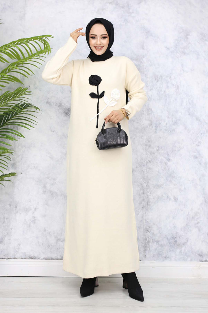 BNG Women Embossed Flower Knit Dress - Stone Color 4121 - Villeneuve-Saint-Georges