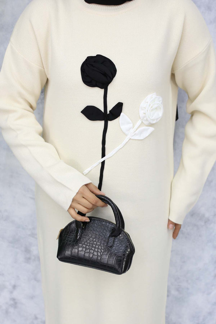 BNG Women Embossed Flower Knit Dress - Stone Color 4121 - Villeneuve-Saint-Georges