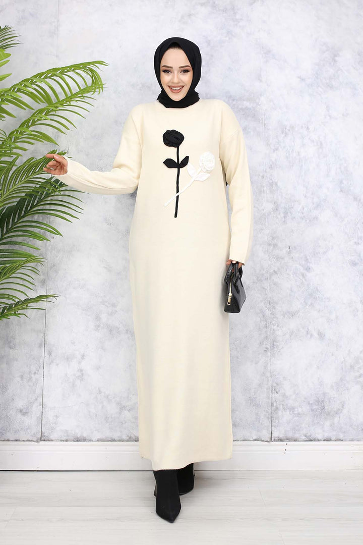BNG Women Embossed Flower Knit Dress - Stone Color 4121 - Villeneuve-Saint-Georges