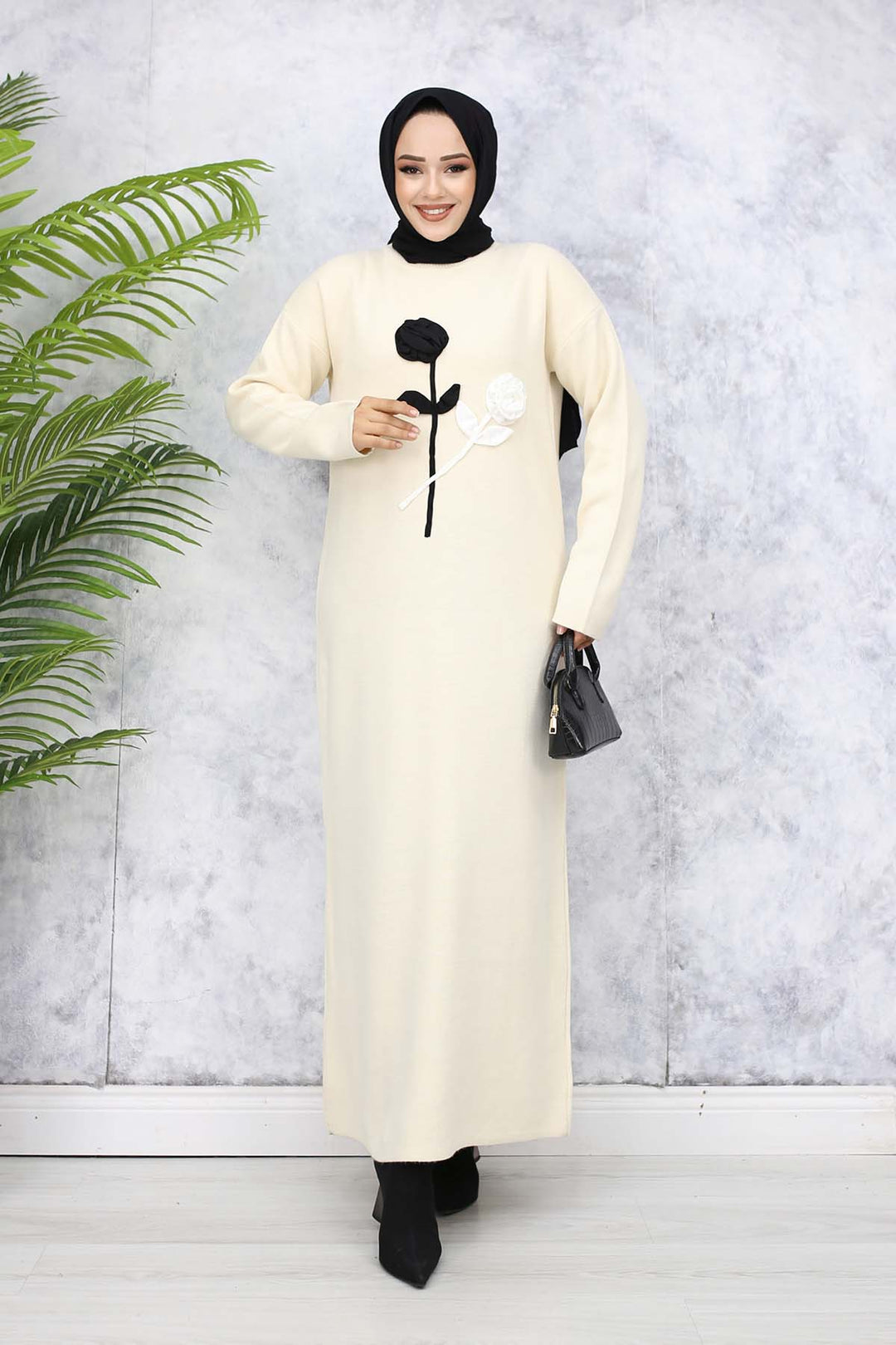 BNG Women Embossed Flower Knit Dress - Stone Color 4121 - Villeneuve-Saint-Georges