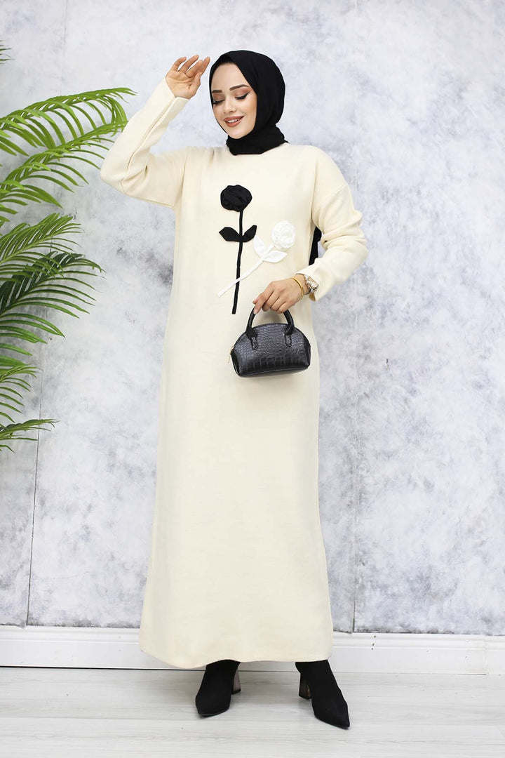 BNG Women Embossed Flower Knit Dress - Stone Color 4121 - Villeneuve-Saint-Georges