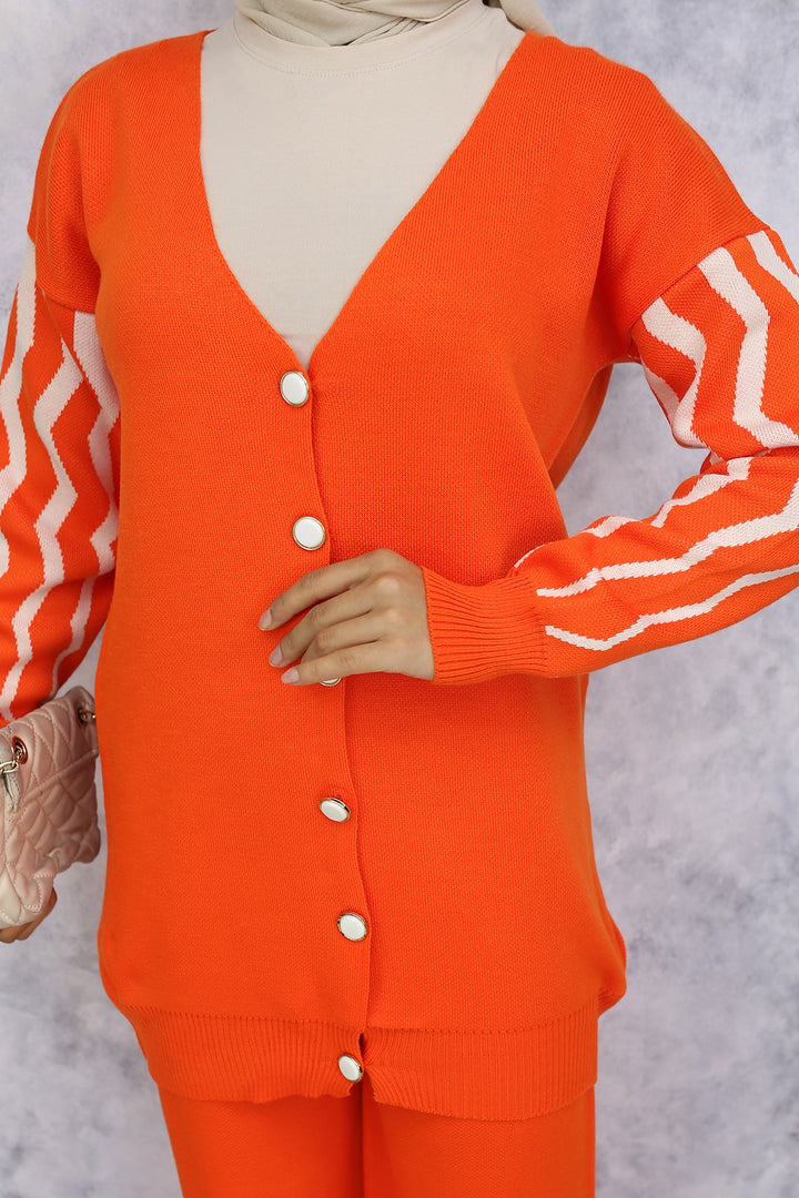 BNG Women Patterned Knit Set Orange - Matosinhos