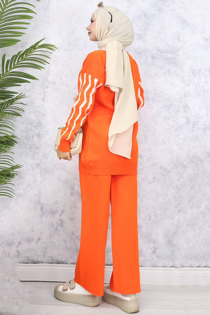 BNG Women Patterned Knit Set Orange - Matosinhos