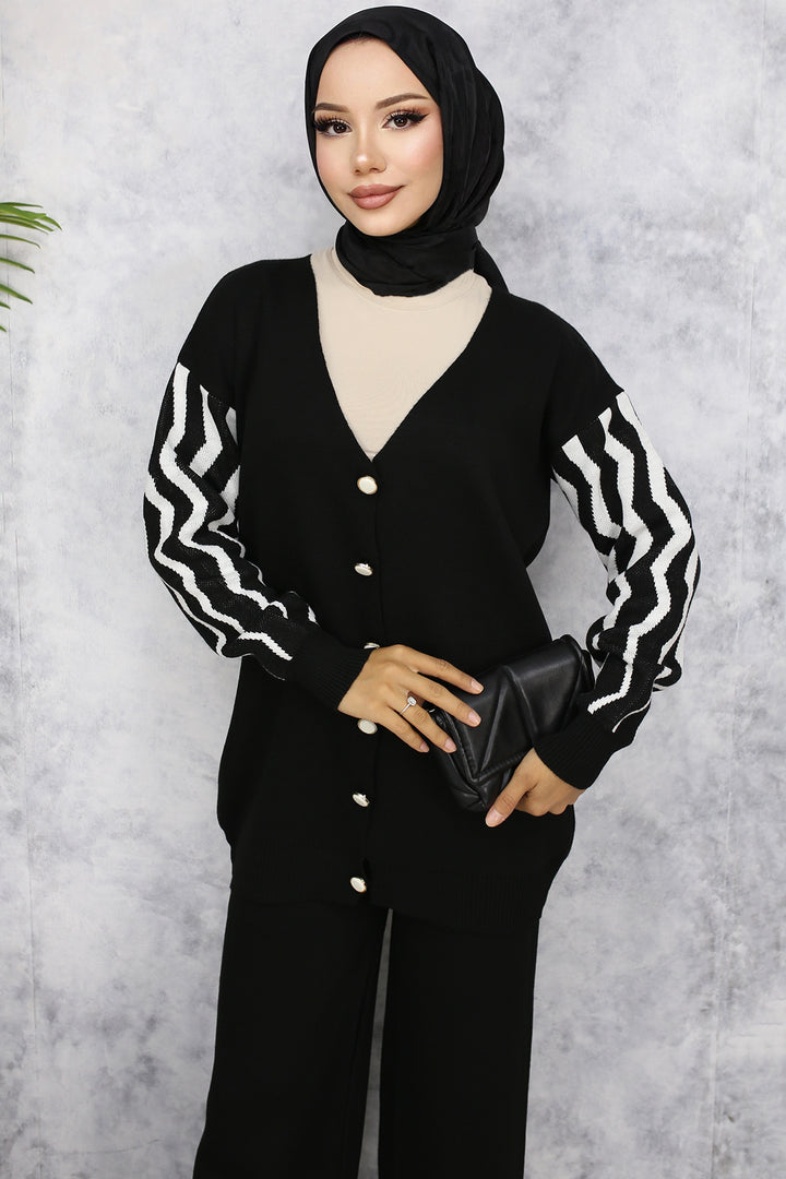 BNG Women Patterned Knit Suit Black - Bronx
