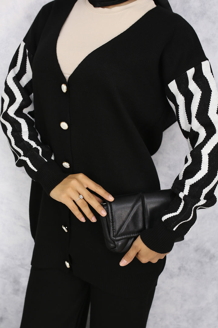 BNG Women Patterned Knit Suit Black - Bronx