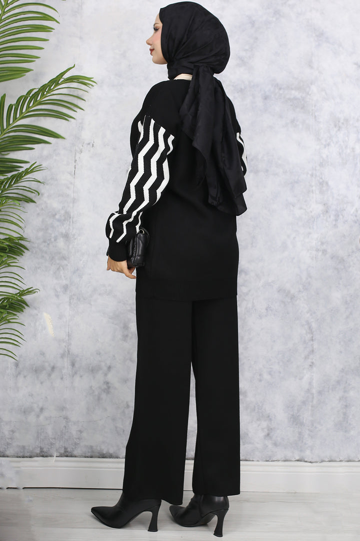 BNG Women Patterned Knit Suit Black - Bronx