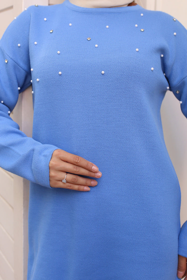 BNG Women Stone-Detailed Knit Set Blue - Sault Ste. Marie
