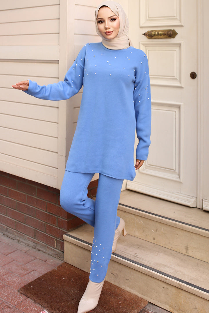 BNG Women Stone-Detailed Knit Set Blue - Sault Ste. Marie