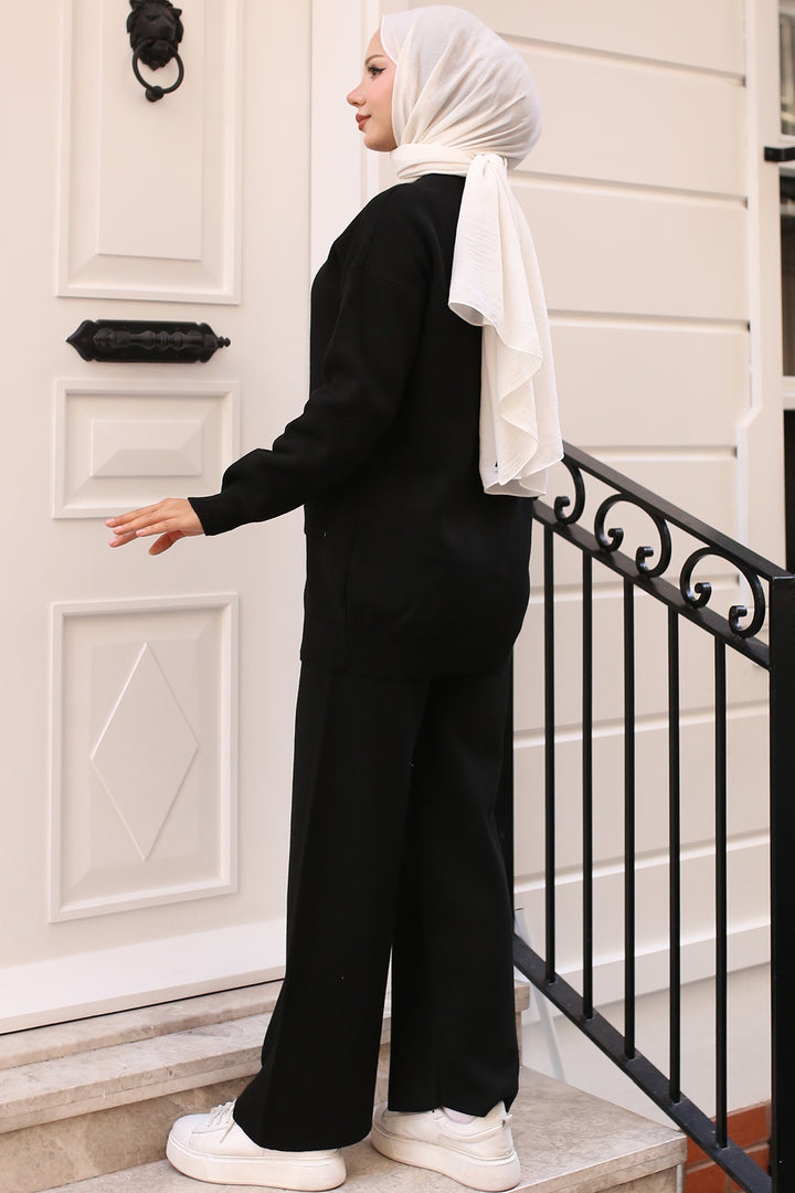 BNG Women Pocket Stone Detailed Knit Set Black - Longview