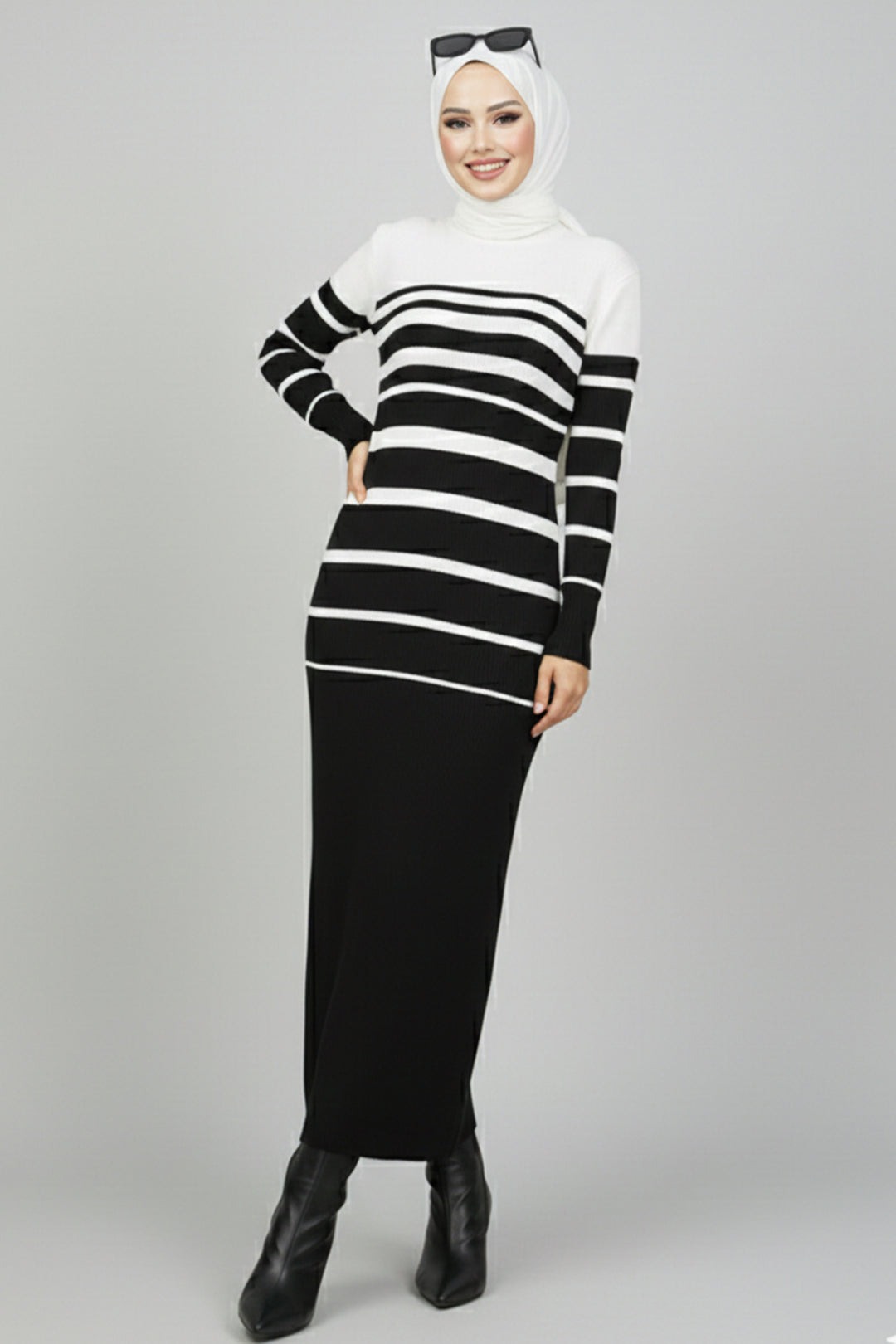 BNG Women Fisherman Collar Knit Dress Ecru - Póvoa de Varzim