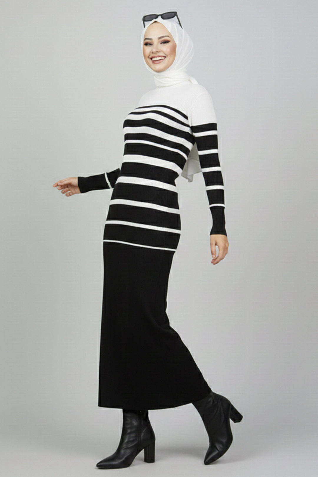 BNG Women Fisherman Collar Knit Dress Ecru - Póvoa de Varzim