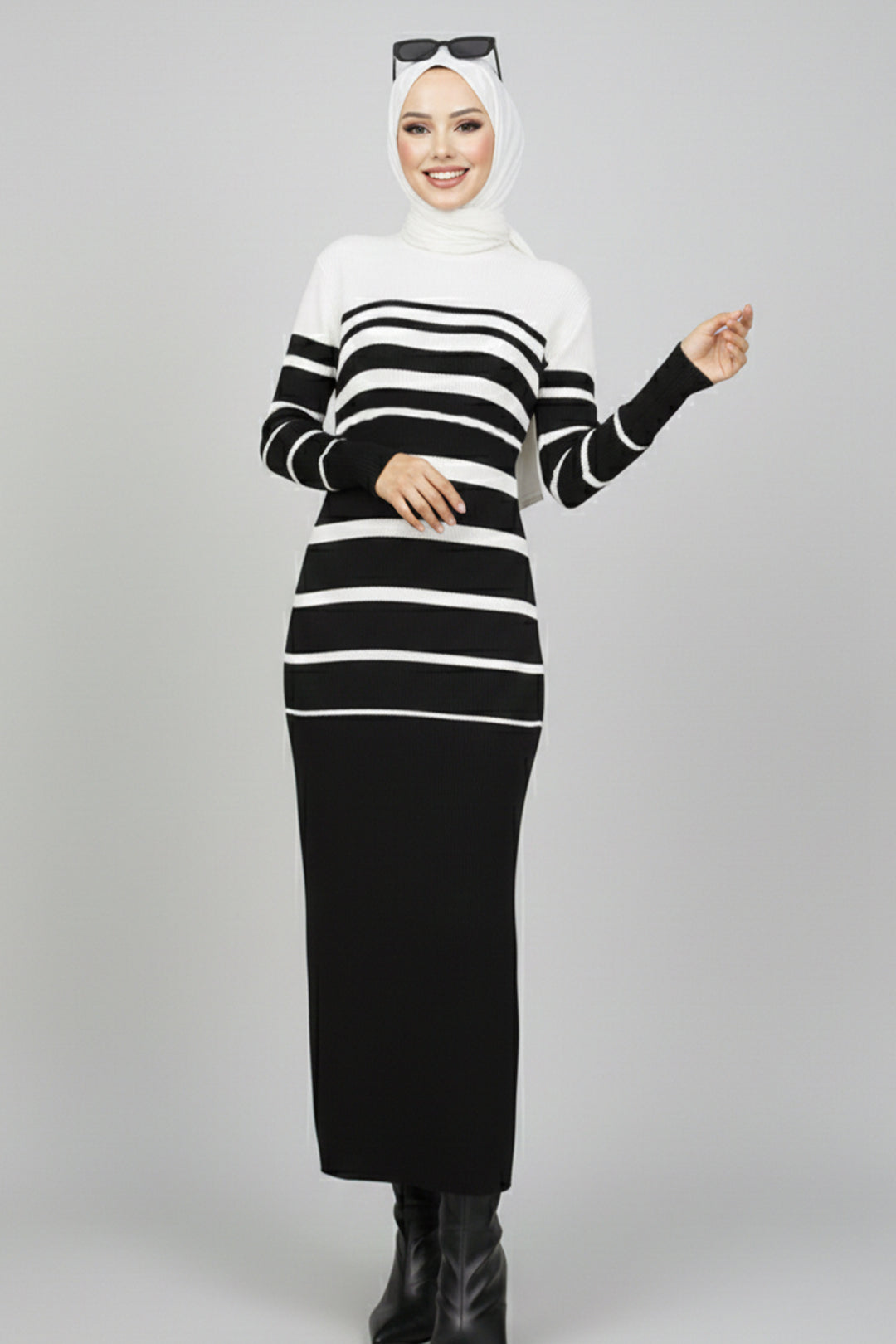 BNG Women Fisherman Collar Knit Dress Ecru - Póvoa de Varzim