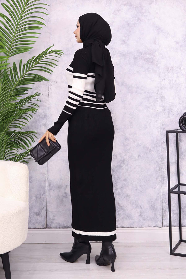BNG Women Fisherman Collar Knit Dress Black - Waregem