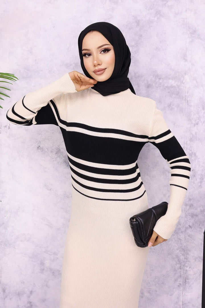 BNG Women Fisherman Collar Knit Dress Stone Color - Tampico