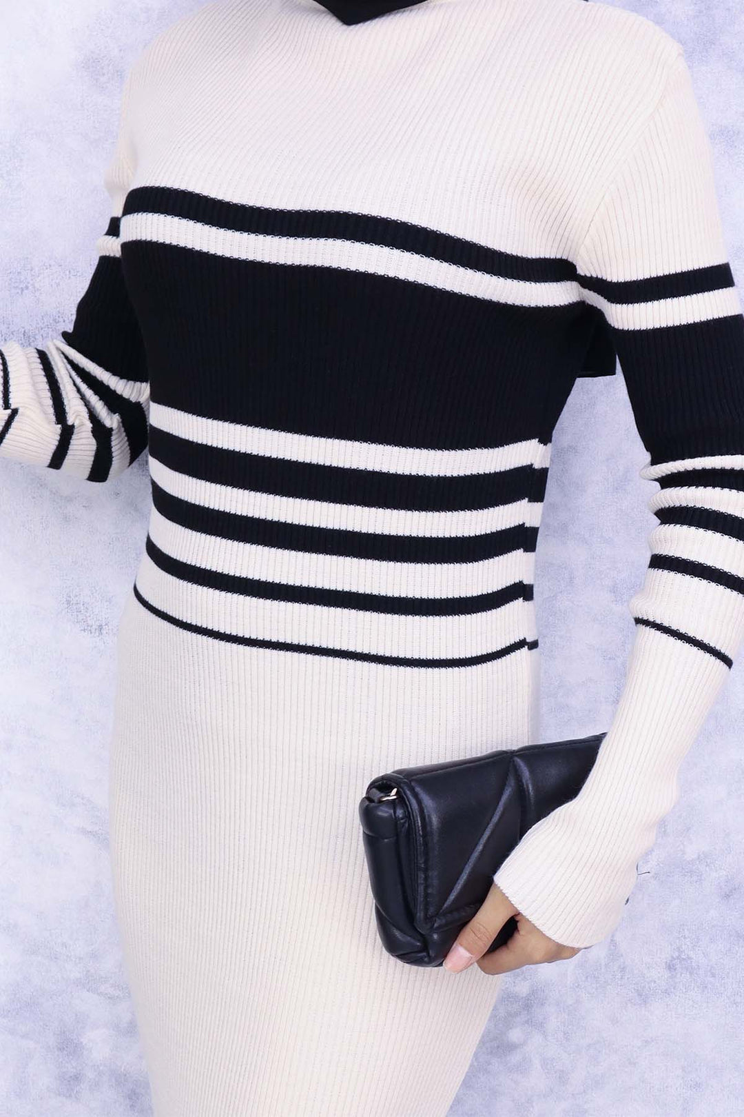 BNG Women Fisherman Collar Knit Dress Stone Color - Tampico