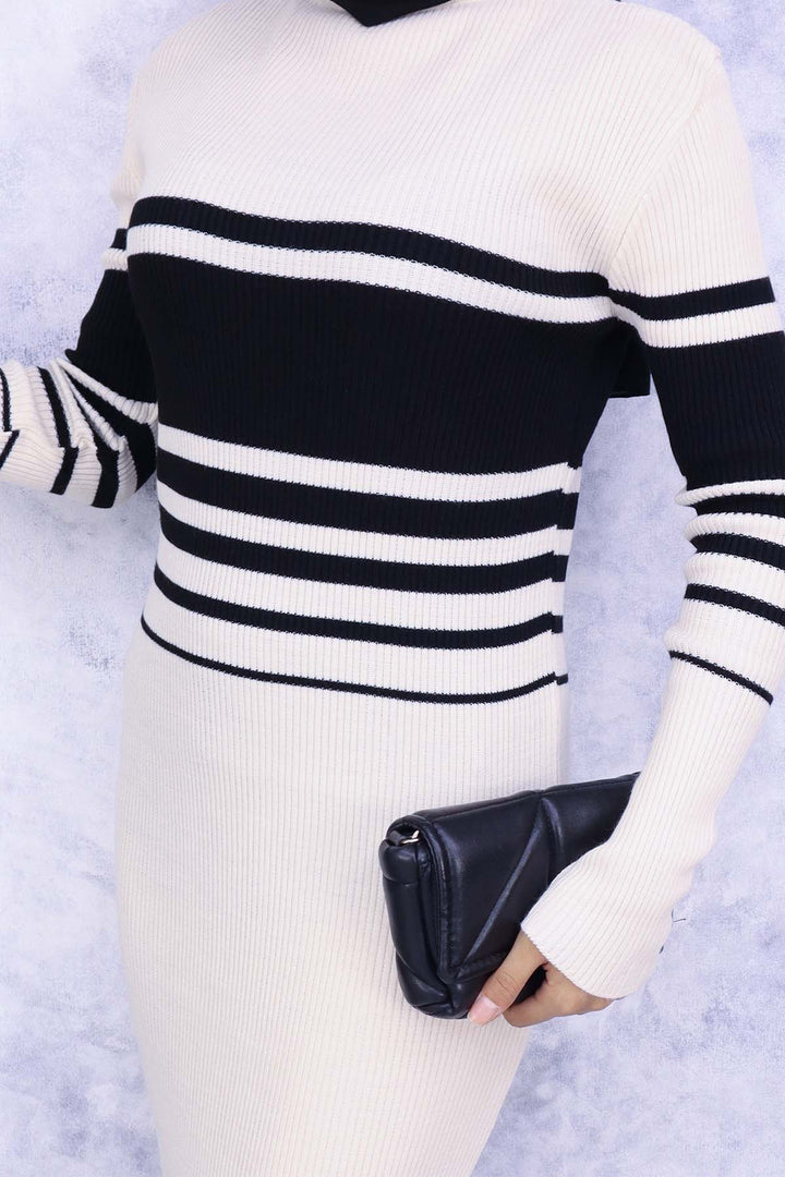 BNG Women Fisherman Collar Knit Dress Stone Color - Tampico