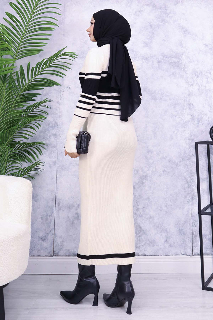 BNG Women Fisherman Collar Knit Dress Stone Color - Tampico