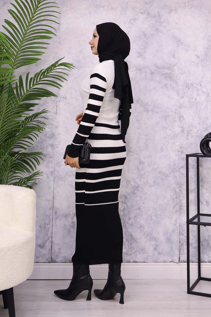 BNG Women Fisherman Collar Knit Dress Ecru - Fiumicino