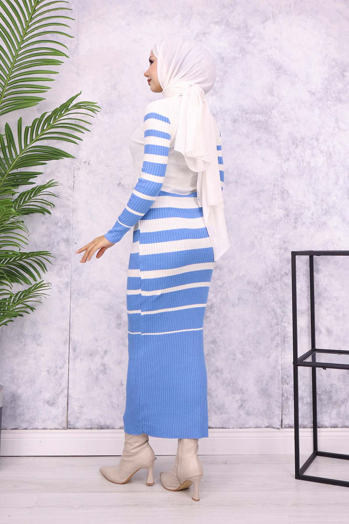 BNG Women Fisherman Collar Knit Dress Blue - Nuevo Laredo