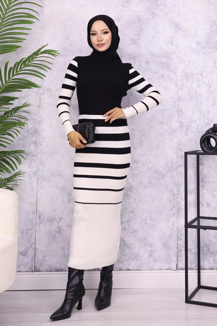 BNG Women Fisherman Collar Knit Dress Black - Cape Breton