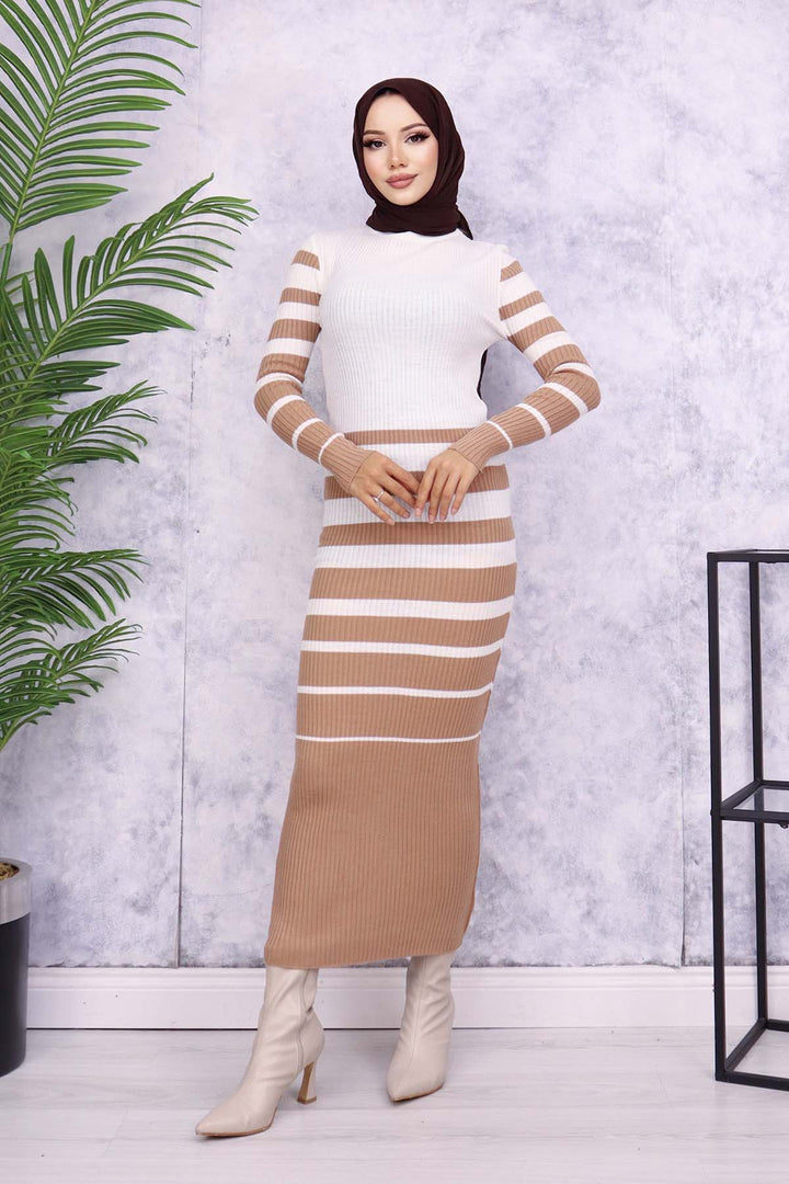 BNG Women Fisherman Collar Knit Dress Mink - Carrara
