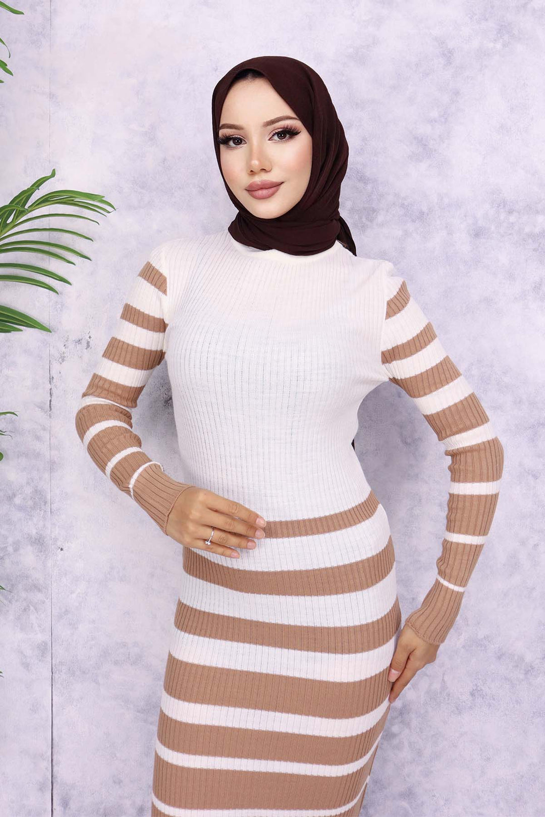 BNG Women Fisherman Collar Knit Dress Mink - Carrara
