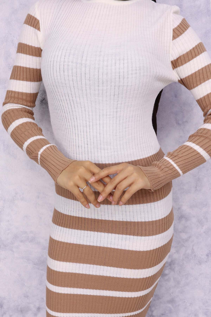 BNG Women Fisherman Collar Knit Dress Mink - Carrara