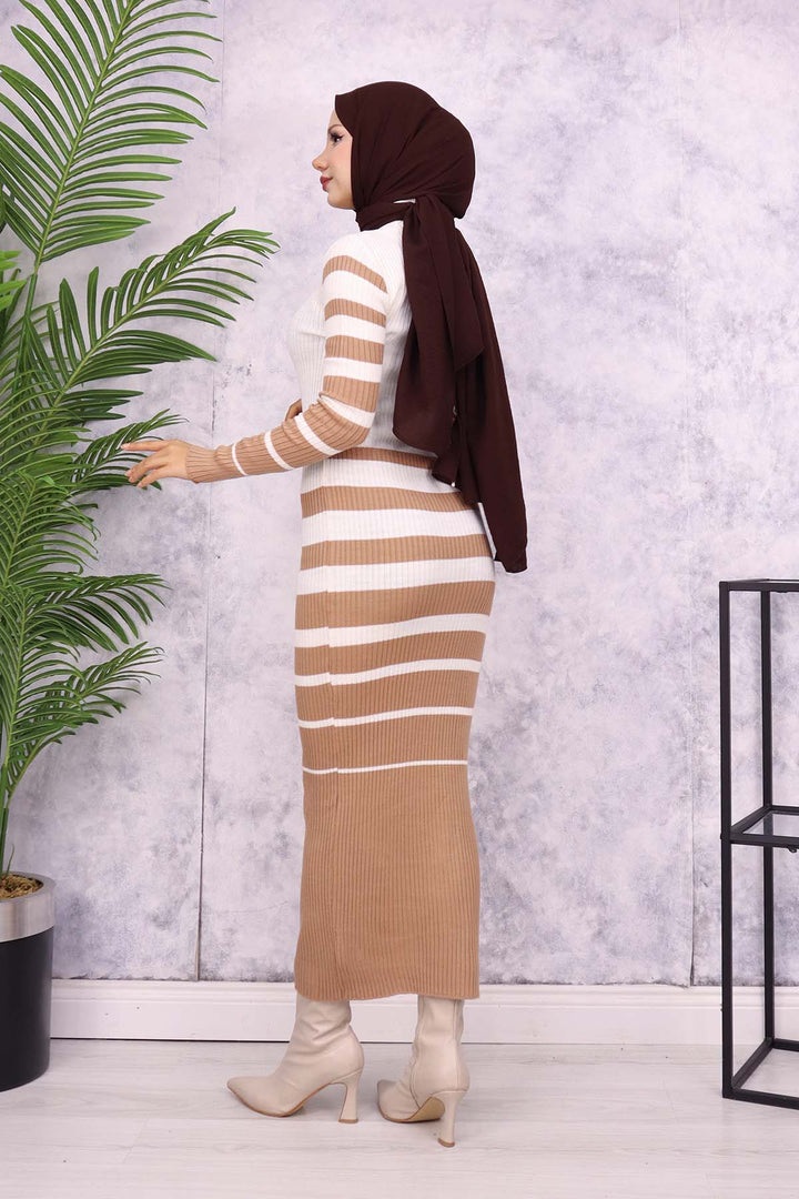 BNG Women Fisherman Collar Knit Dress Mink - Carrara