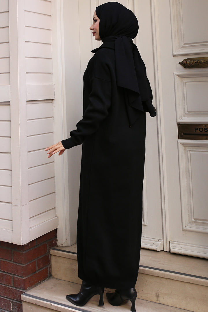 BNG Women Black Zippered Knit Dress - Girona
