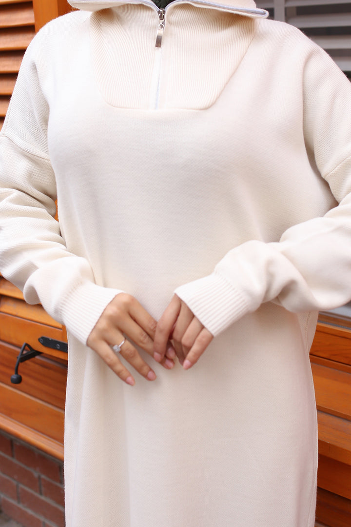BNG Women Stone Color Zippered Knit Dress - Loulé