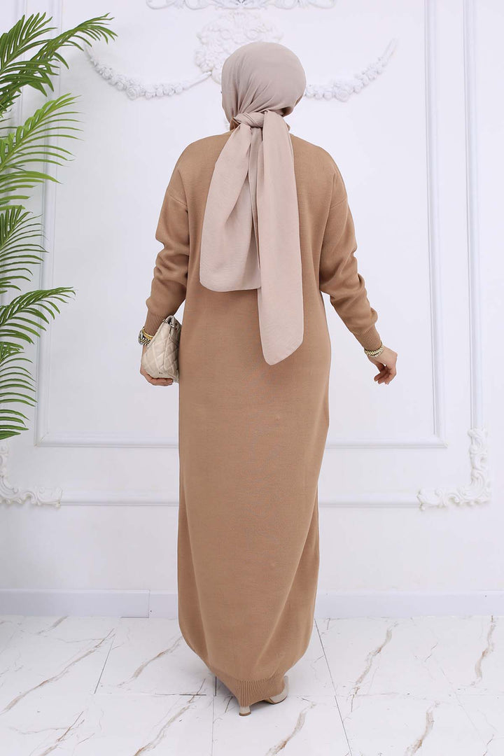 BNG Women Button Detailed Knit Dress Mink 7015 - Campobasso