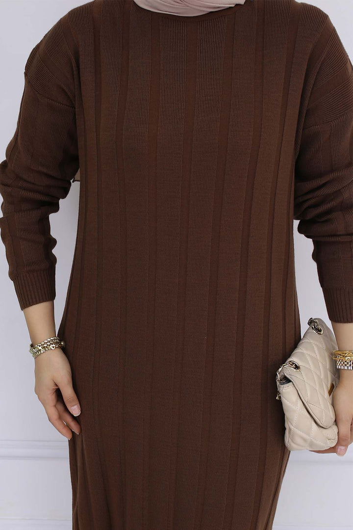 BNG Women Ribbed Knit Dress Brown 6081 - Soteapan