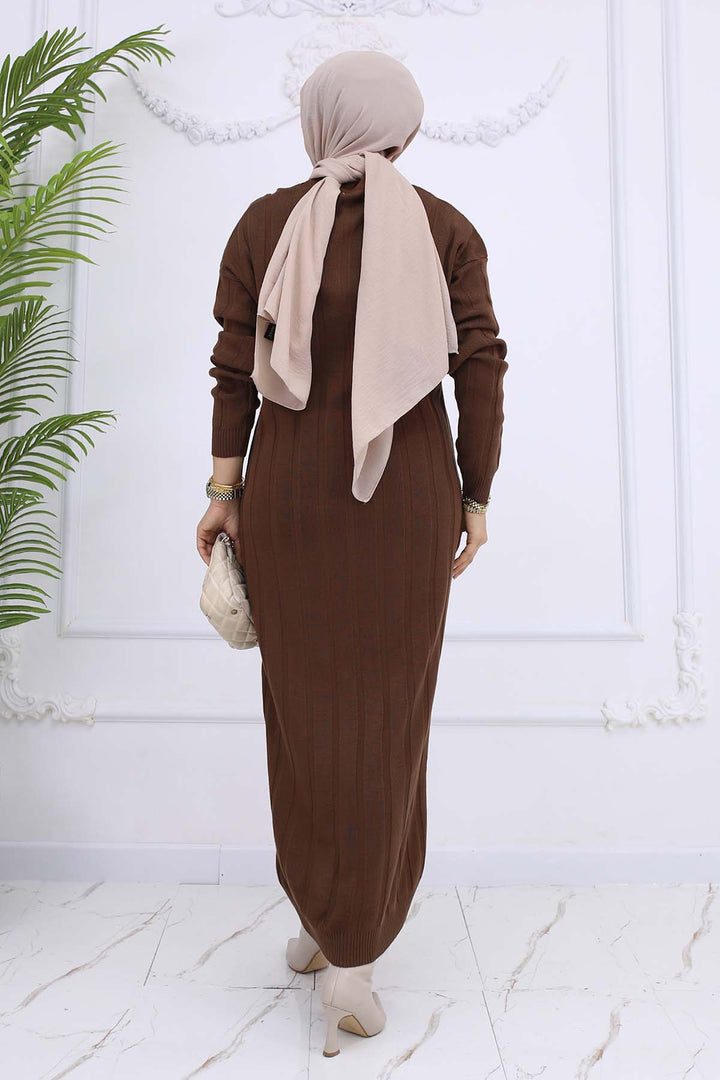 BNG Women Ribbed Knit Dress Brown 6081 - Soteapan