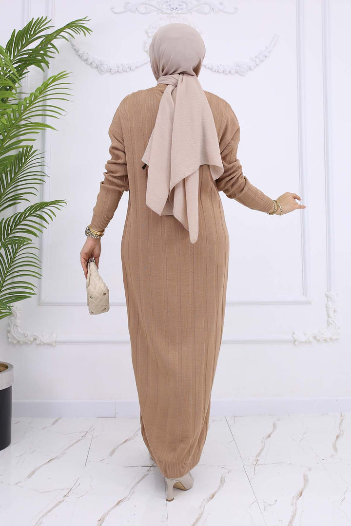 BNG Women Fitilli Triko Elbise Vizon 6081 - Zimapan