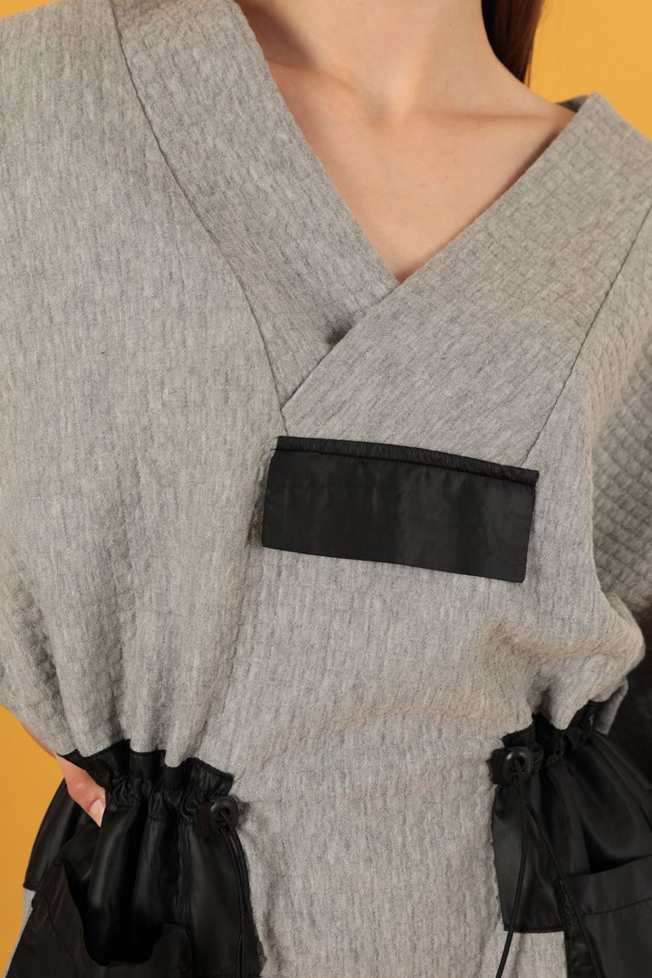 KKT Honeycomb Fabric Oversize Women's Sweat-Grey - Regensburg