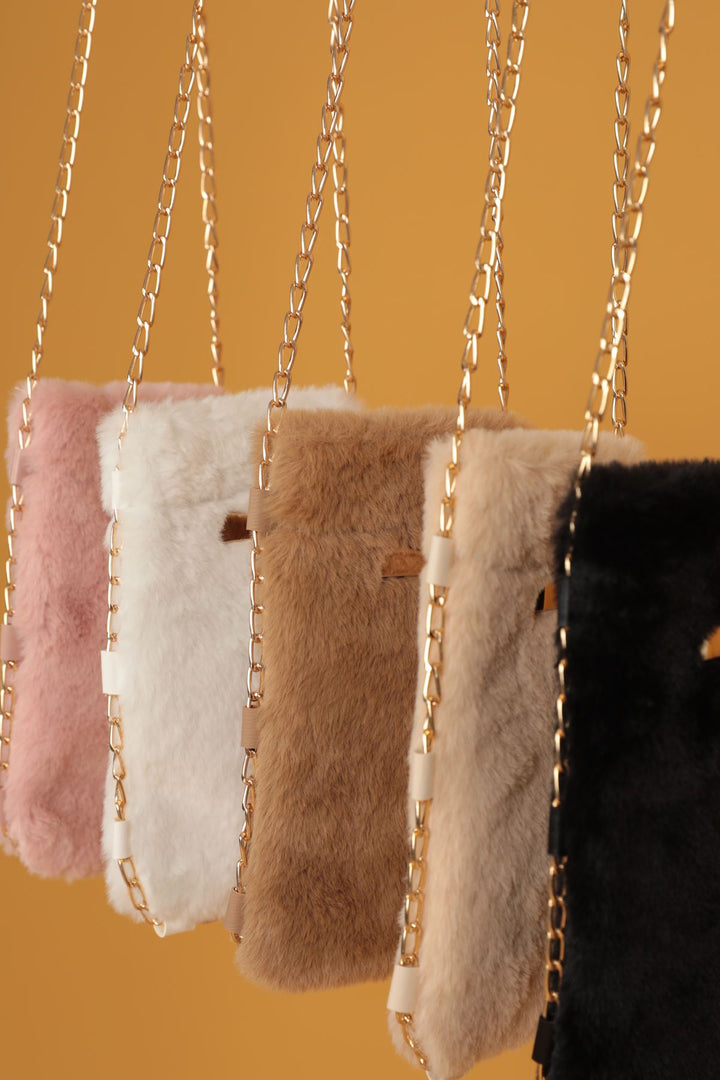 KKT Plush Women's Snap Crossbody Bag-Mink - Leiria