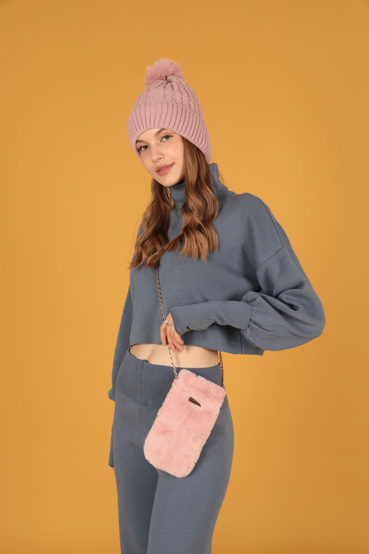 KKT Plush Women's Snap Crossbody Bag-Light Pink - Výronas