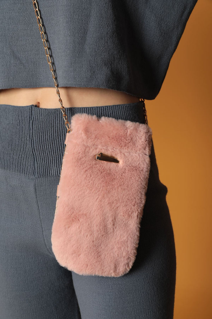 KKT Plush Women's Snap Crossbody Bag-Light Pink - Výronas
