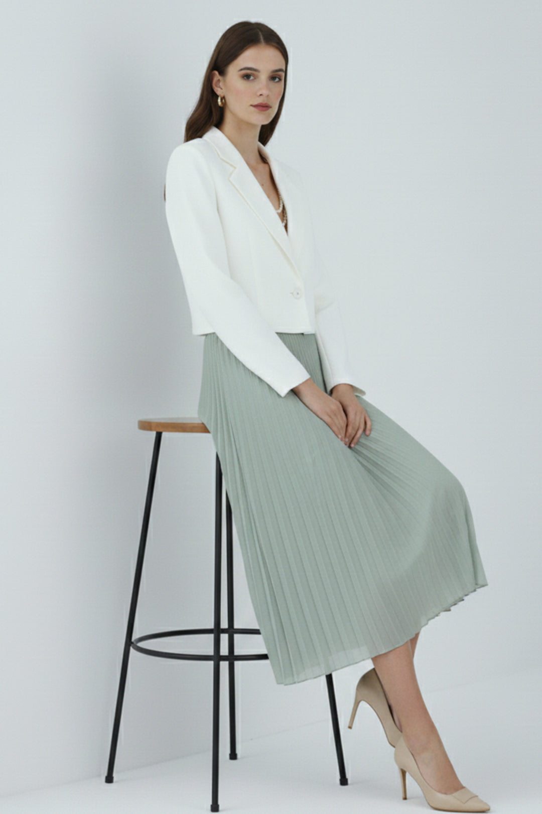 BNG Women Skirt with Pleats 4560 Green Apple - Reynoldsburg