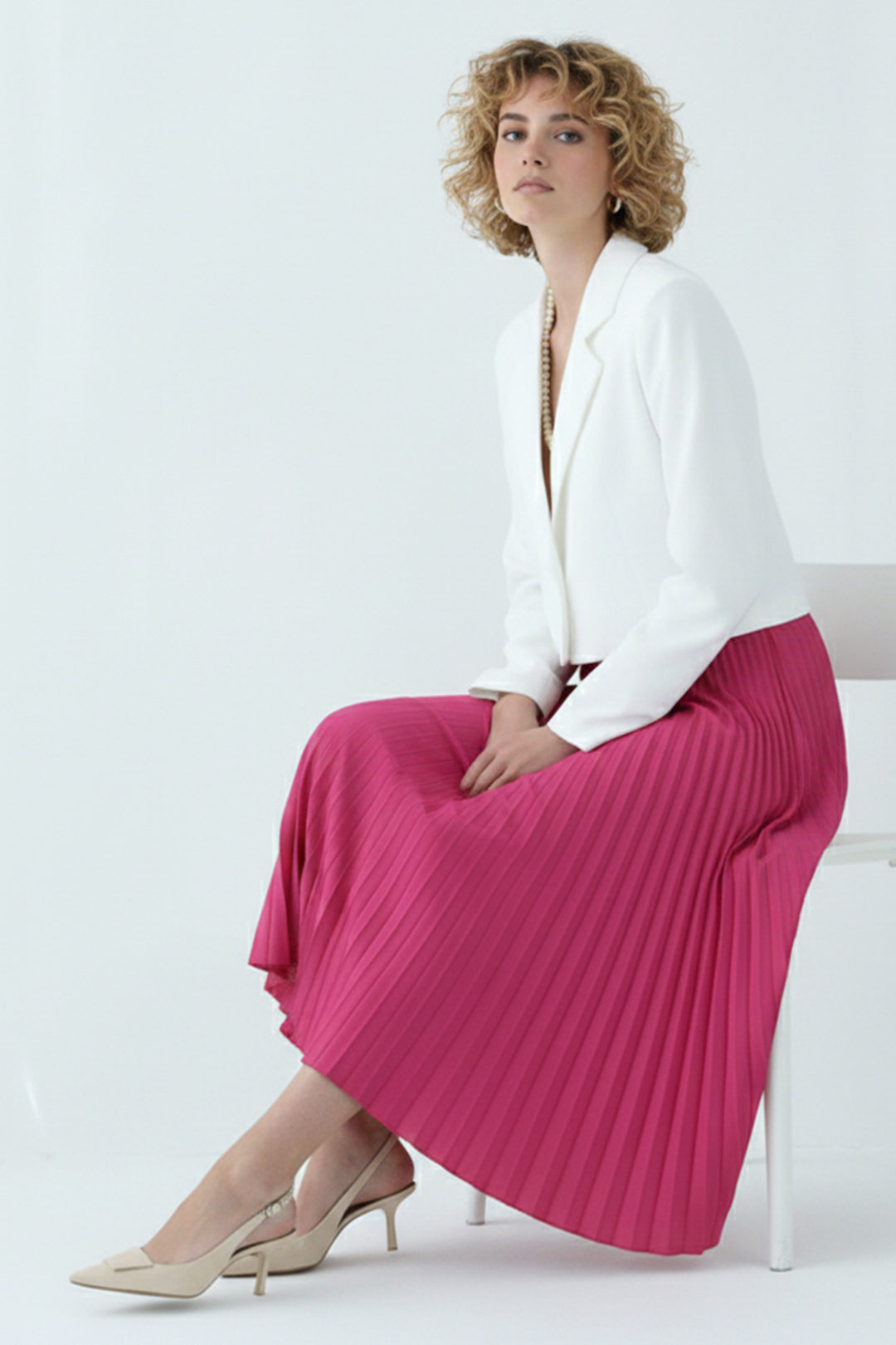 BNG Women Pleated Skirt 4560 Fuchsia - Figueira da Foz