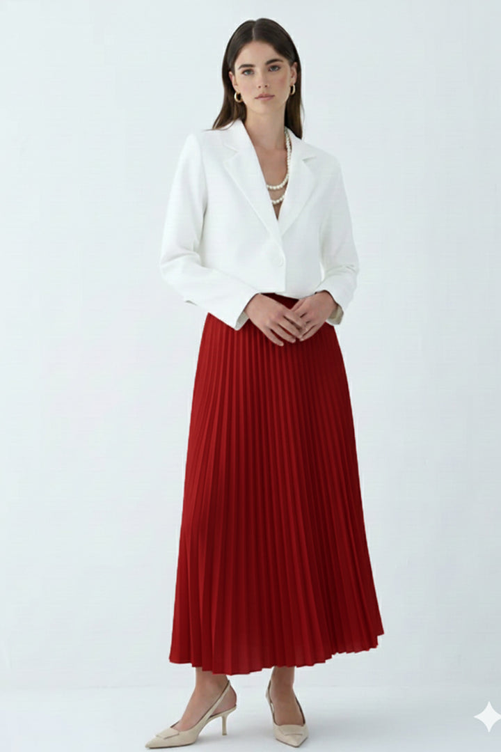 BNG Women Pleated Skirt 4560 Red - Corby