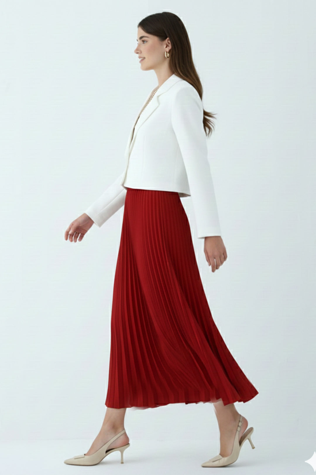 BNG Women Pleated Skirt 4560 Red - Corby