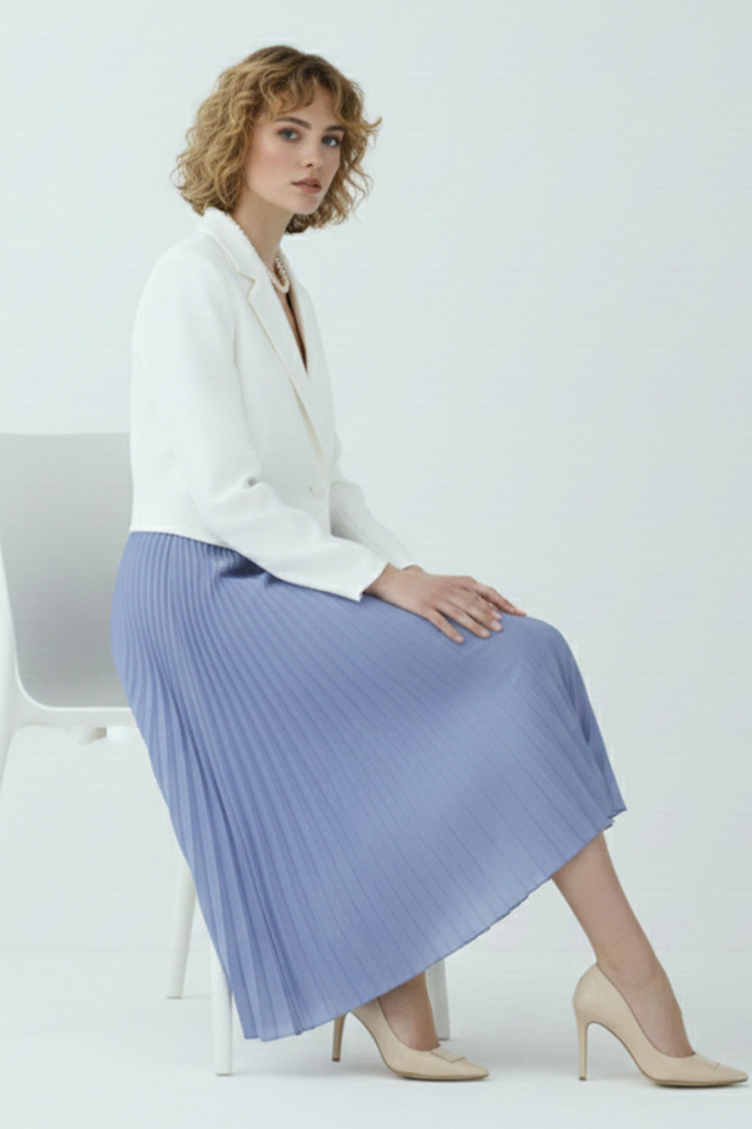 BNG Women Piliseli Etek 4560 Mavi - Greenville