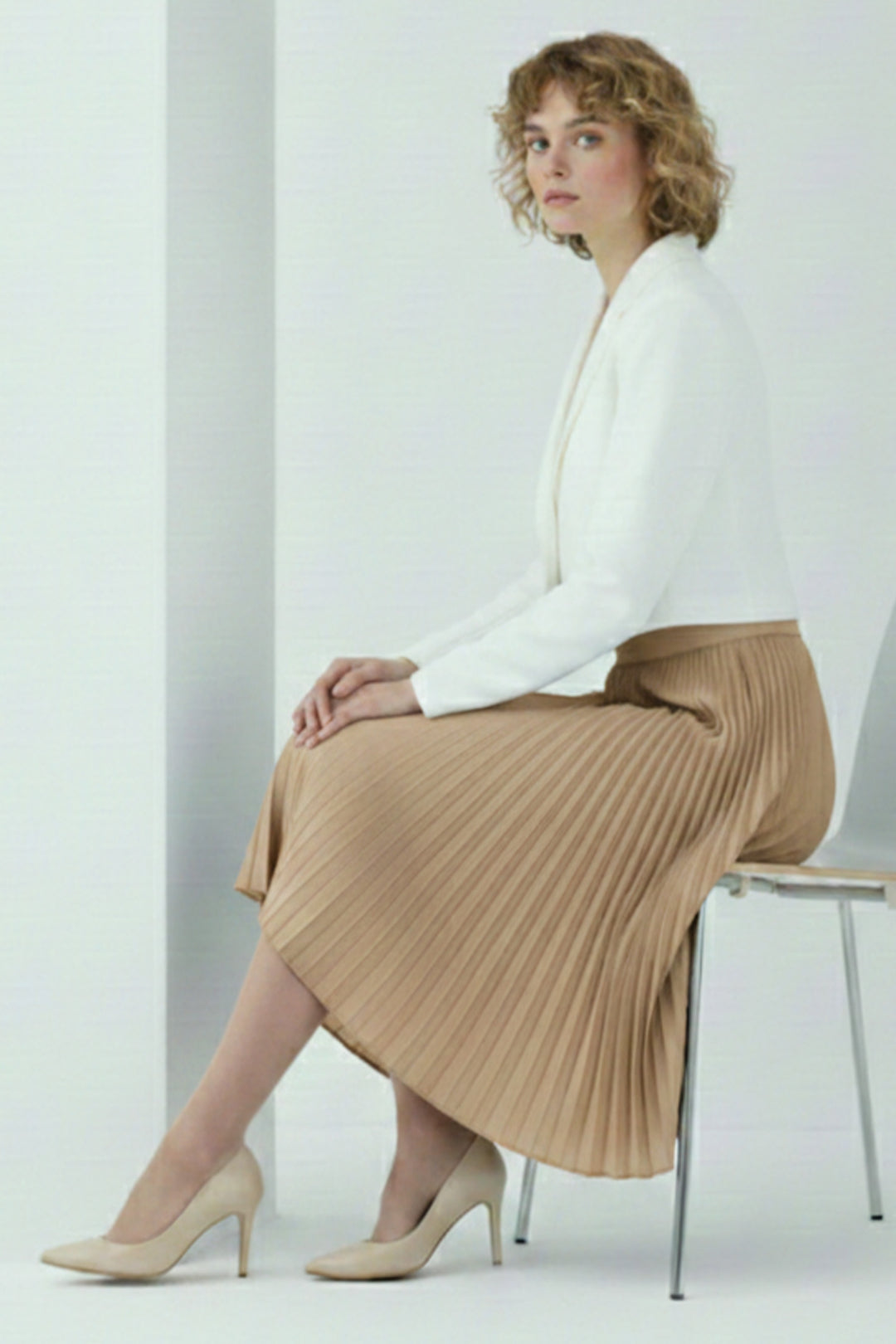 BNG Women Piliseli Etek 4560 Sütlü Kahve - Pittsfield