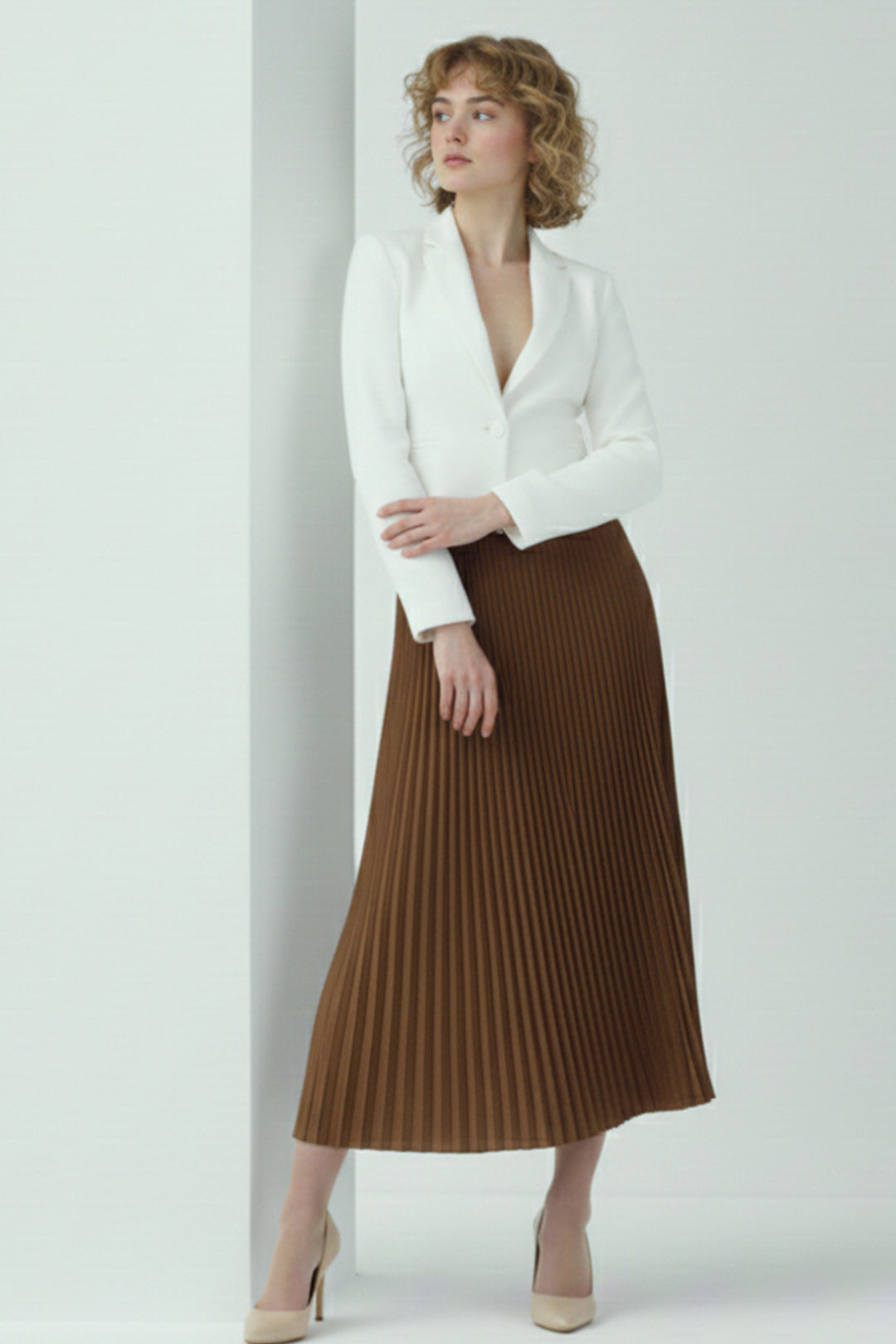 BNG Women Pleated Skirt 4560 Brown - Sicklerville